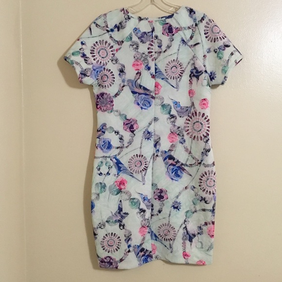 Sweet Sinammon Sz L Short Sleeve Dress Bird  Print - Picture 2 of 9